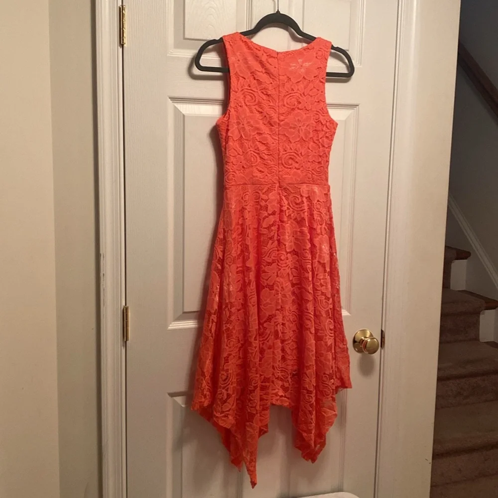 NWOT Meetjen Peach Sleeveless Lace Dress…size S - Picture 2 of 5